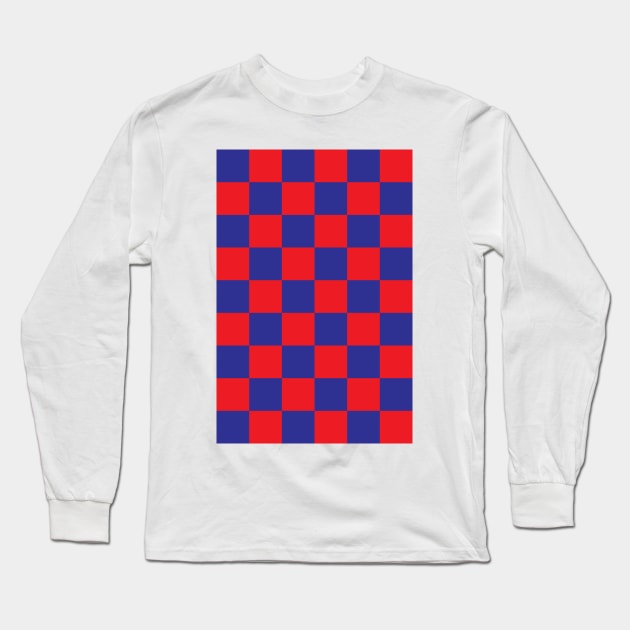 Barcelona Checkered Fan Flag 2019 - 2020 Jersey Design Long Sleeve T-Shirt by Culture-Factory